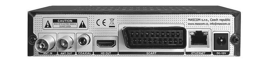 Mascom DVBT2 MC720T2 HD zadní panel